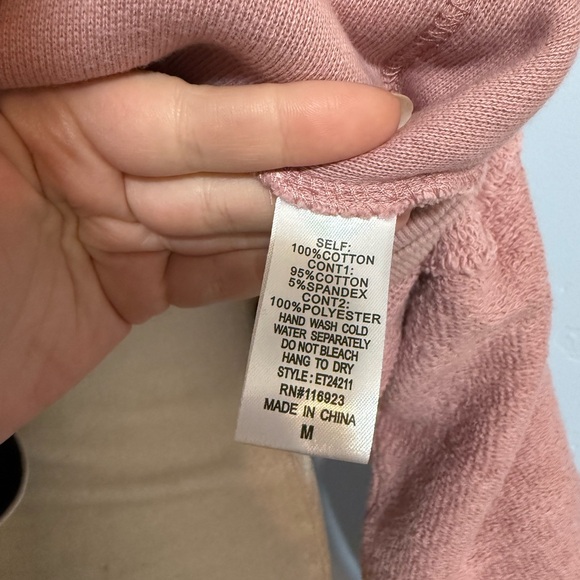 Easel Pink Washed Mixed Terry Knit Jacket - Picture 6 of 7